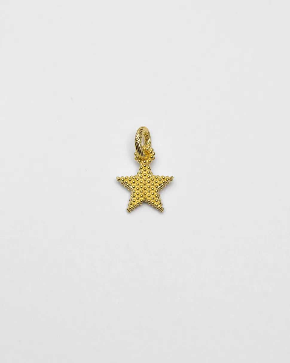 Best Sale Nove25 Anhänger Charm Star Gepunktet / Gelbgold Poliert