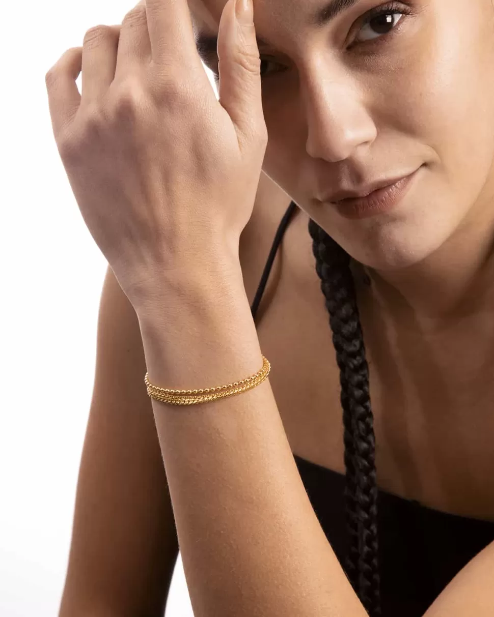 Clearance Nove25 Armband Drei Ketten Gelbgold