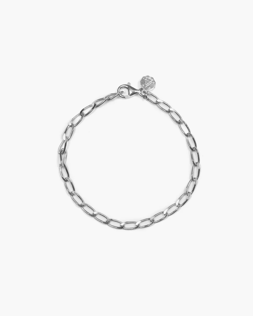 Best Nove25 Armband Groumette Kette Lang Silber