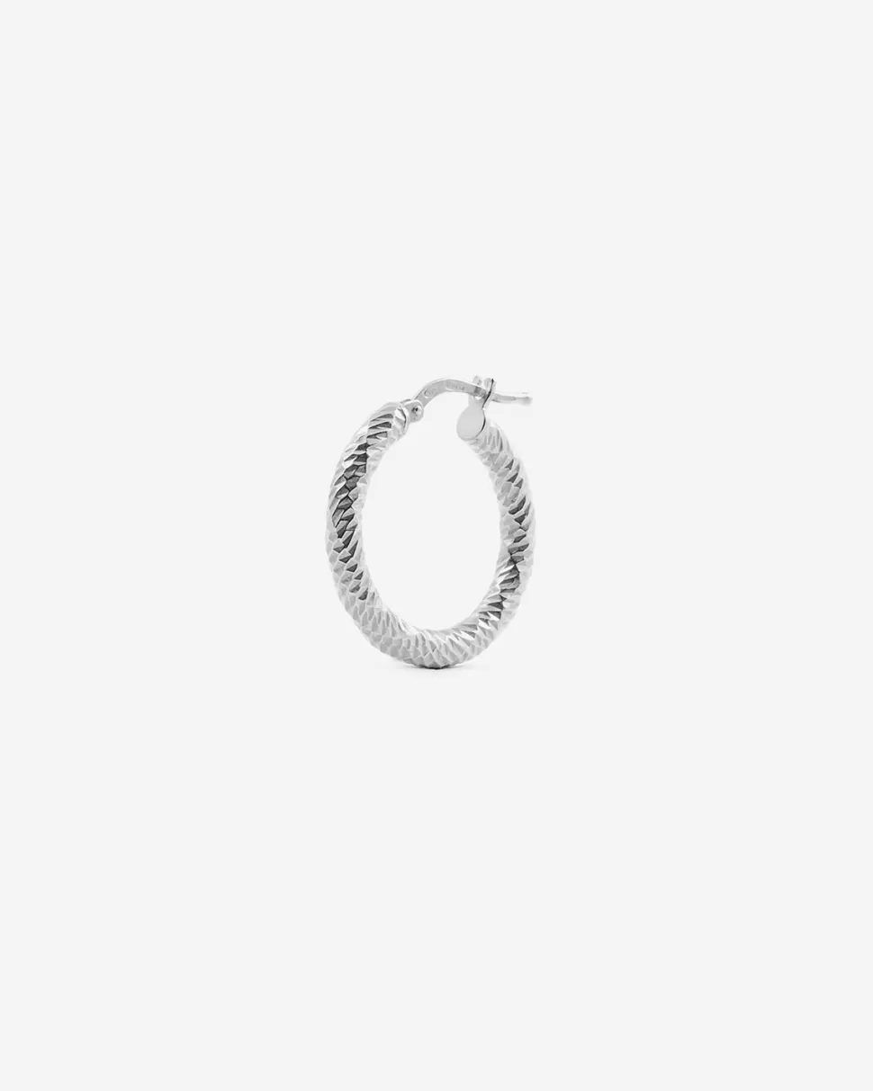 Cheap Nove25 Einzel Ohrring Diamond Hoop Mittel / Rhodium Poliert