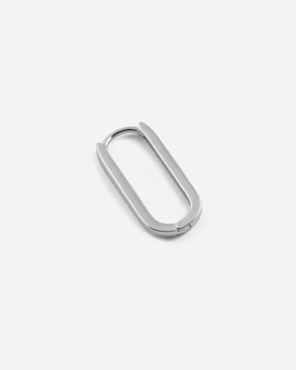 Online Nove25 Einzel Ohrring Medium Oval Slim / Rhodium