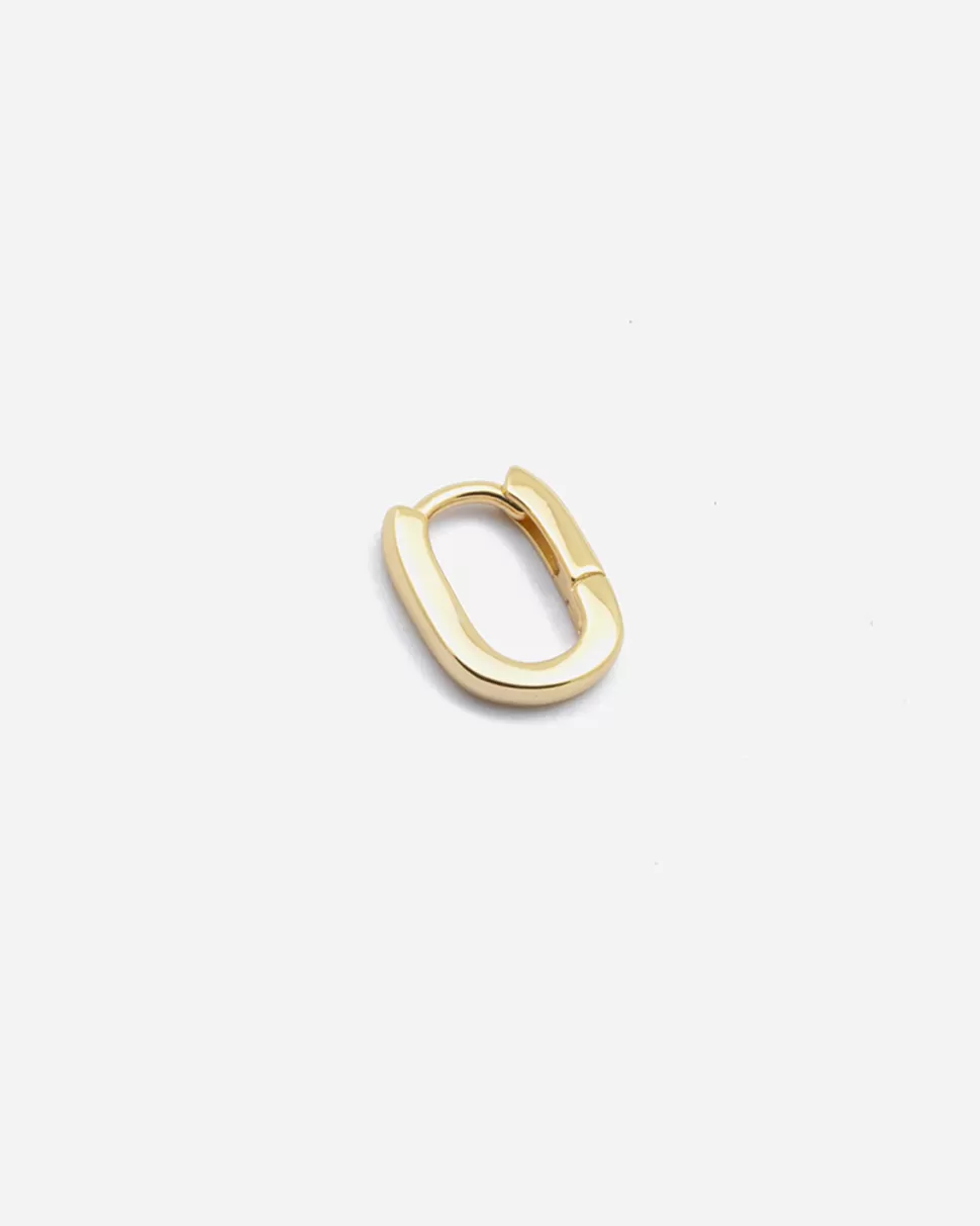 Discount Nove25 Einzel Ohrring Mini Oval Soft / Gelbgold