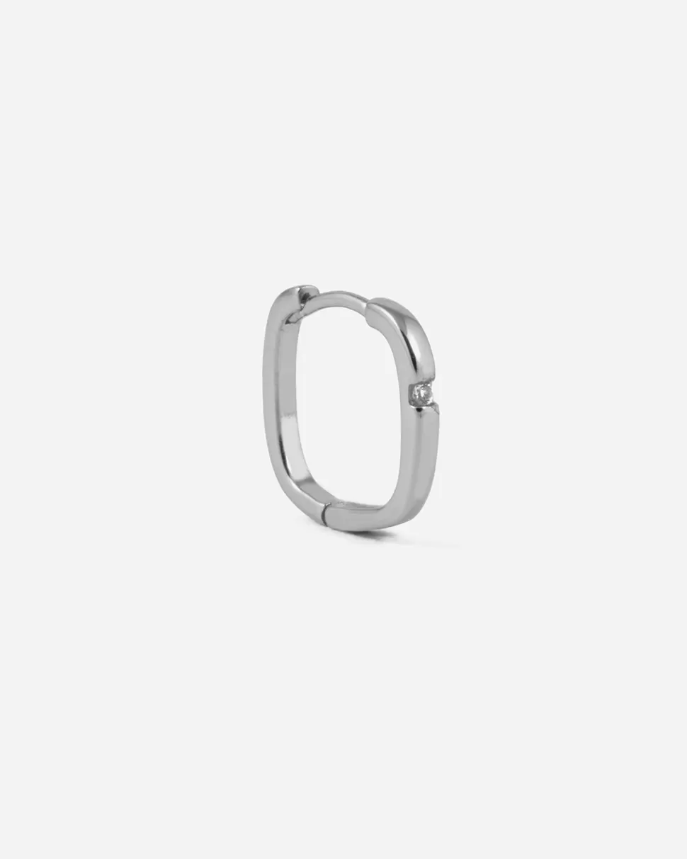 Cheap Nove25 Einzel Ohrring Square / Rhodium