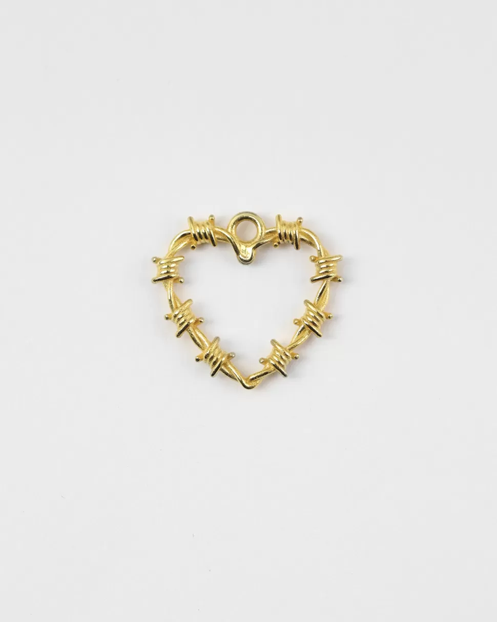 Store Nove25 Golden Barber Wire Heart Pendant