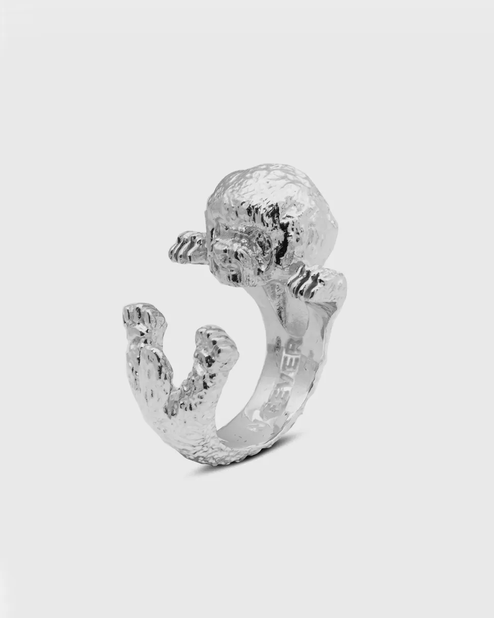 Best Nove25 Hug Ring Bichon Frise / Silber Poliert