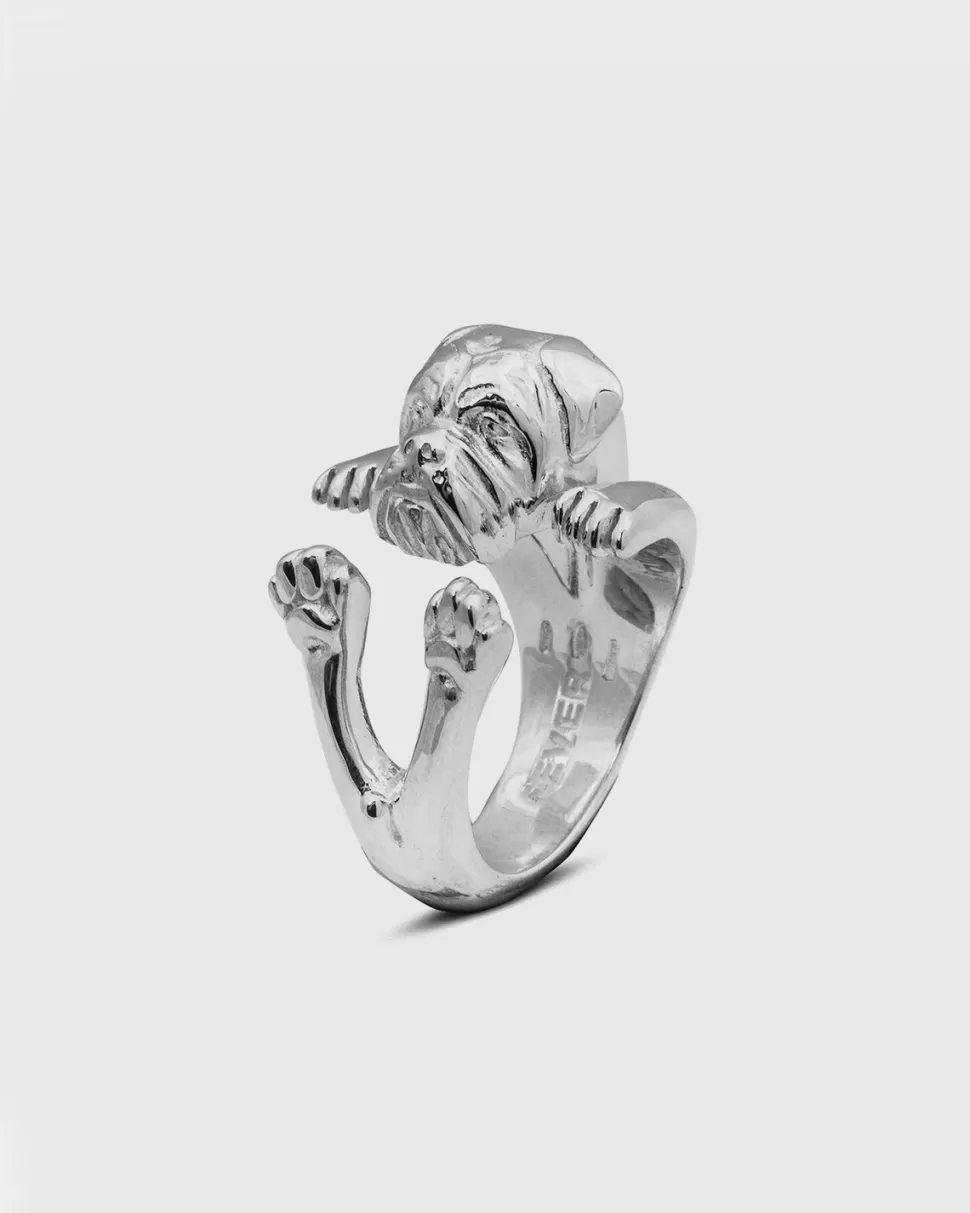 Flash Sale Nove25 Hug Ring Bordeauxdogge / Silber Poliert