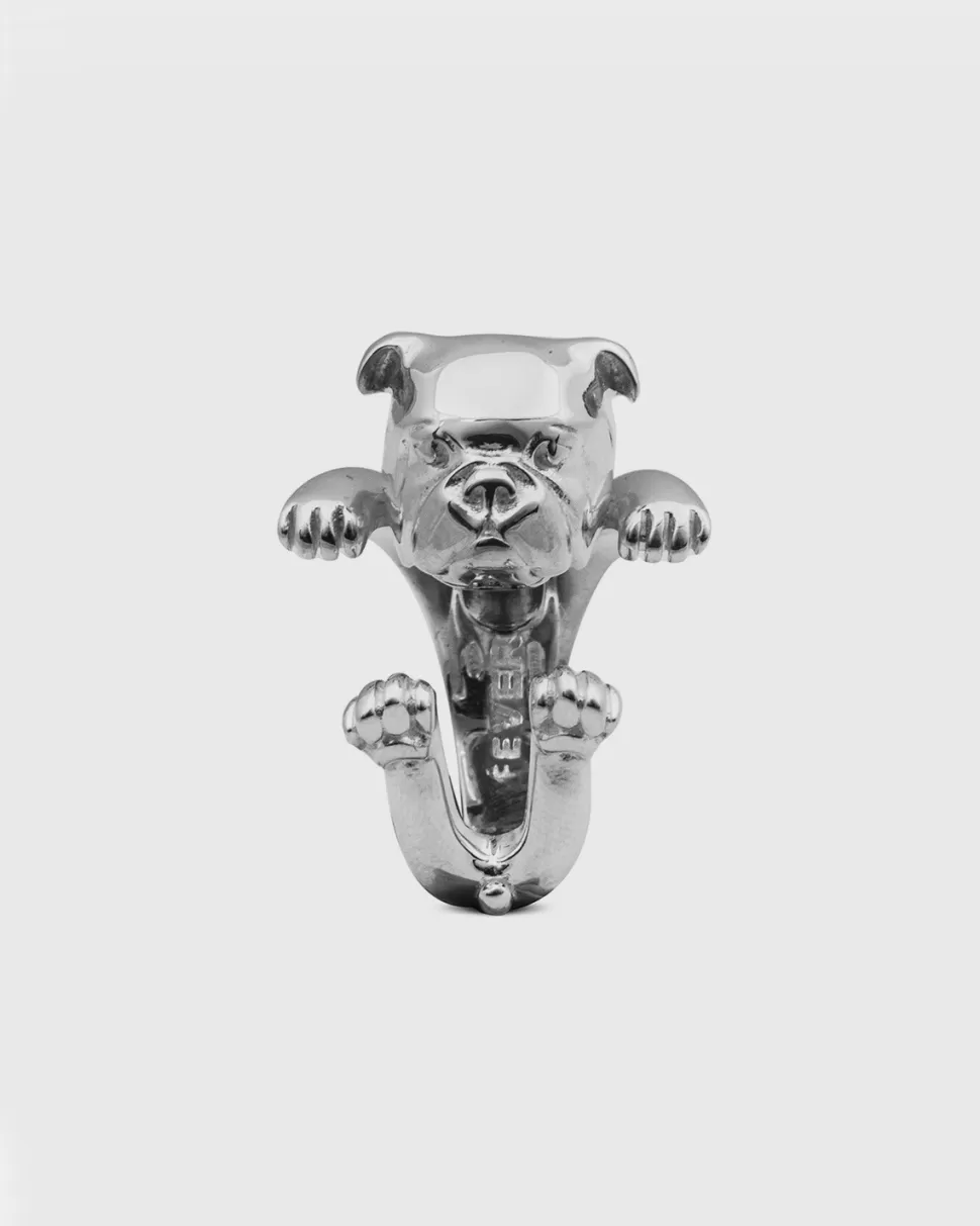 Clearance Nove25 Hug Ring Englische Bulldogge / Silber Poliert