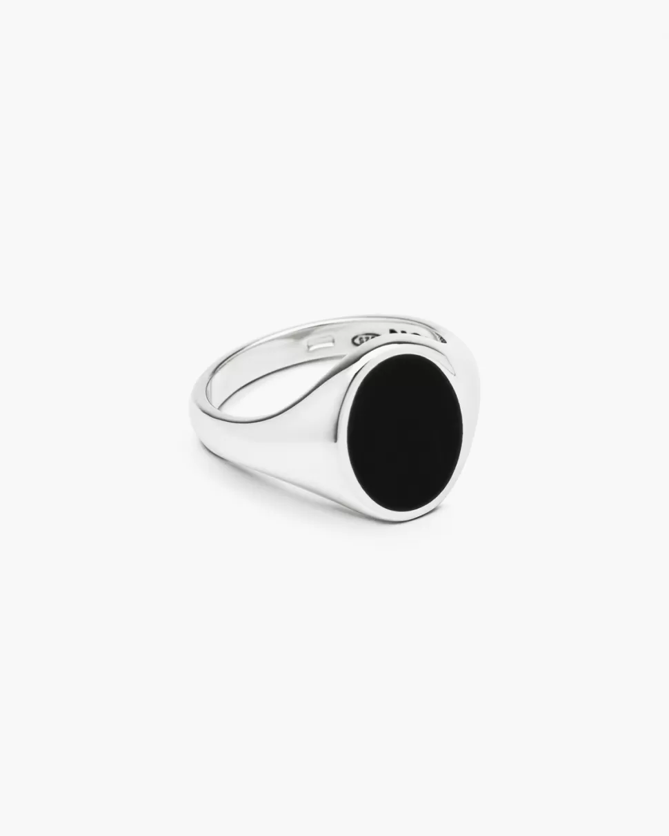 Sale Nove25 Siegelring Oval Schwarze Emaille