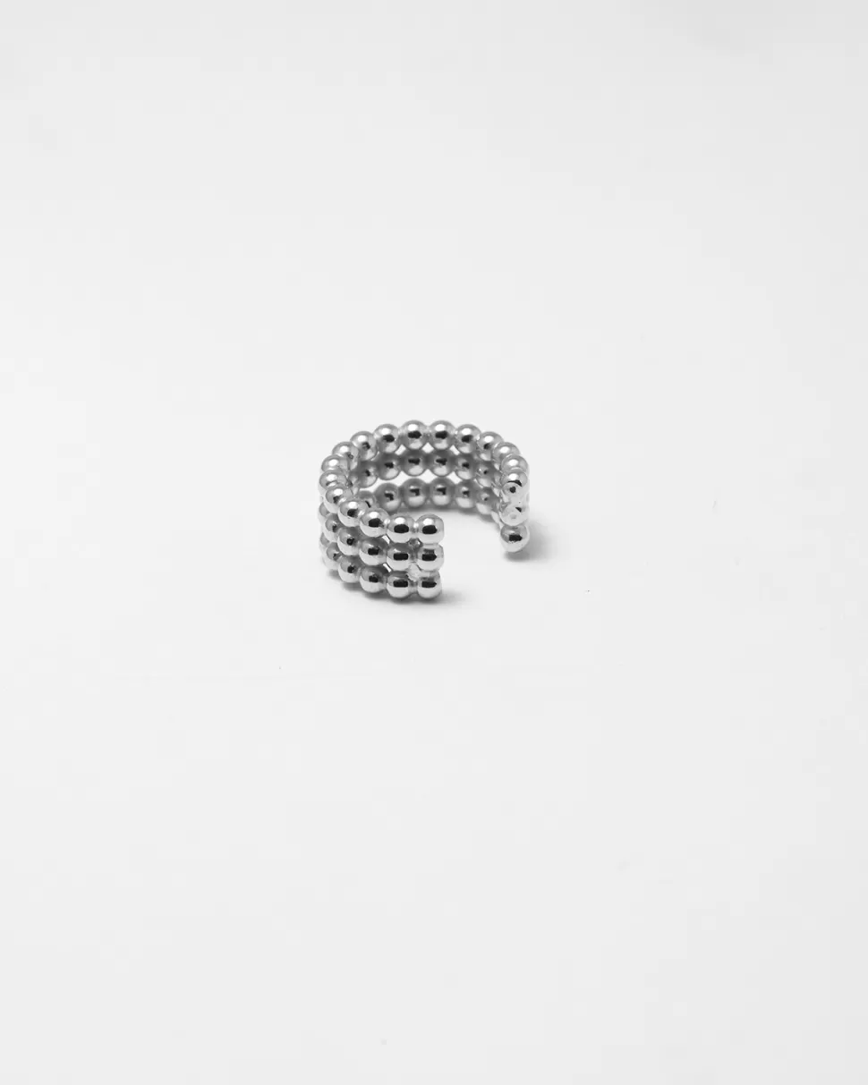 Shop Nove25 Silver Three Bubbles Single Earcuff