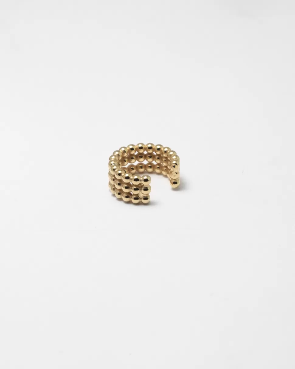 Shop Nove25 Yellow Gold Three Bubbles Single Earcuff